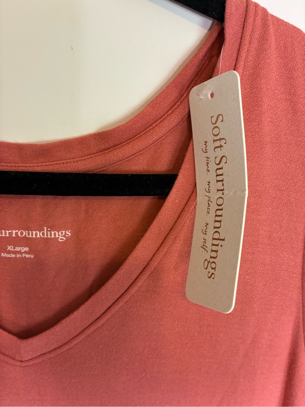 Soft Surroundings Olive & Coral Pink V‑Neck Tunic Tanks | Size XL (NWT Set of 2) - Picture 8 of 16